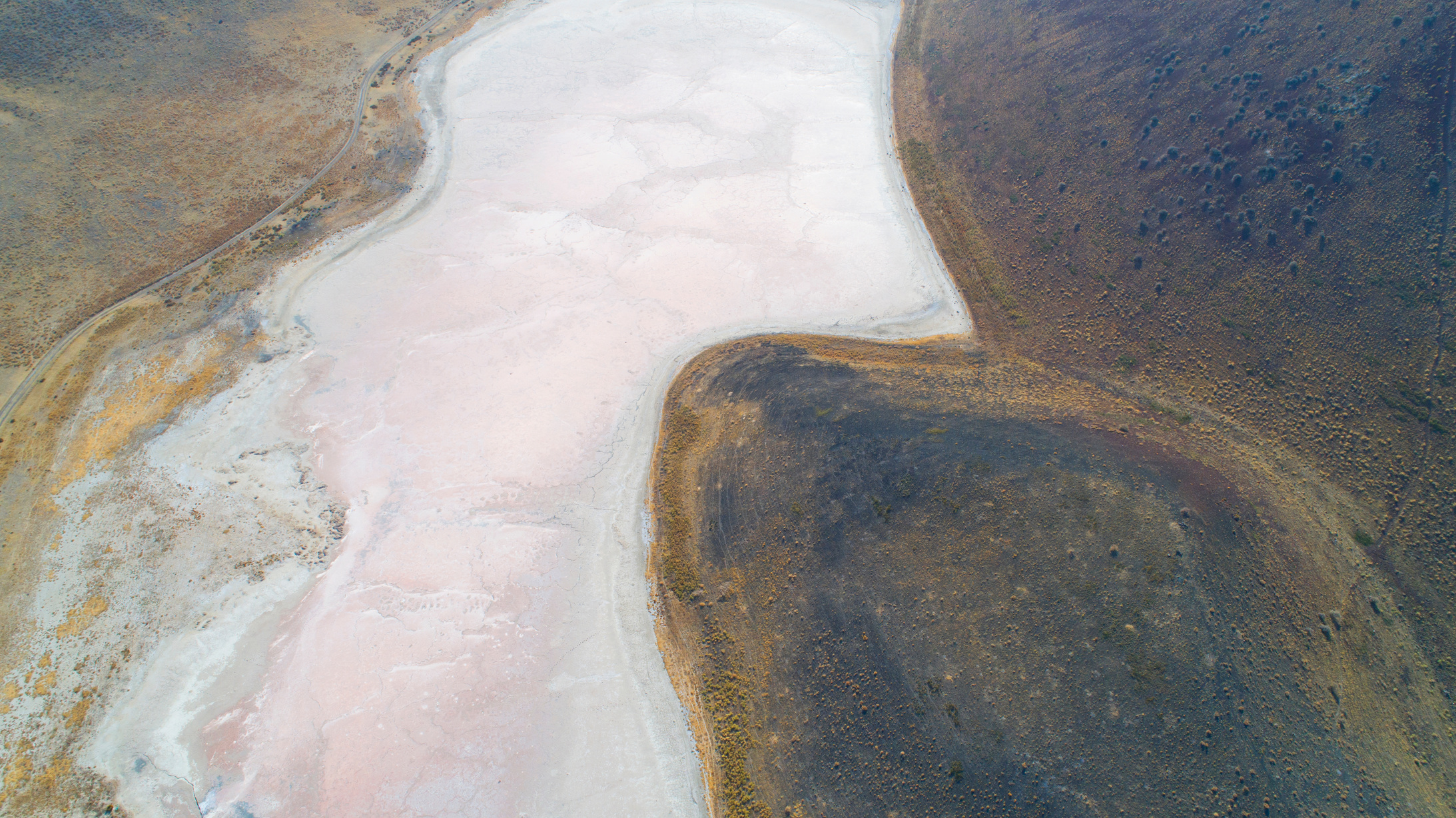 Panoramic Image of Meke Crater Lake with Blue Sky At The Background, Konya, Turkey